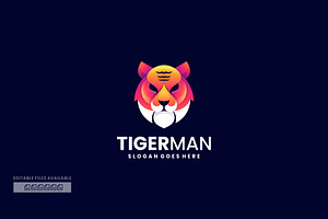 Tiger Man Gradient Colorful Logo, a Branding & Logo Template by ivan_artnivora