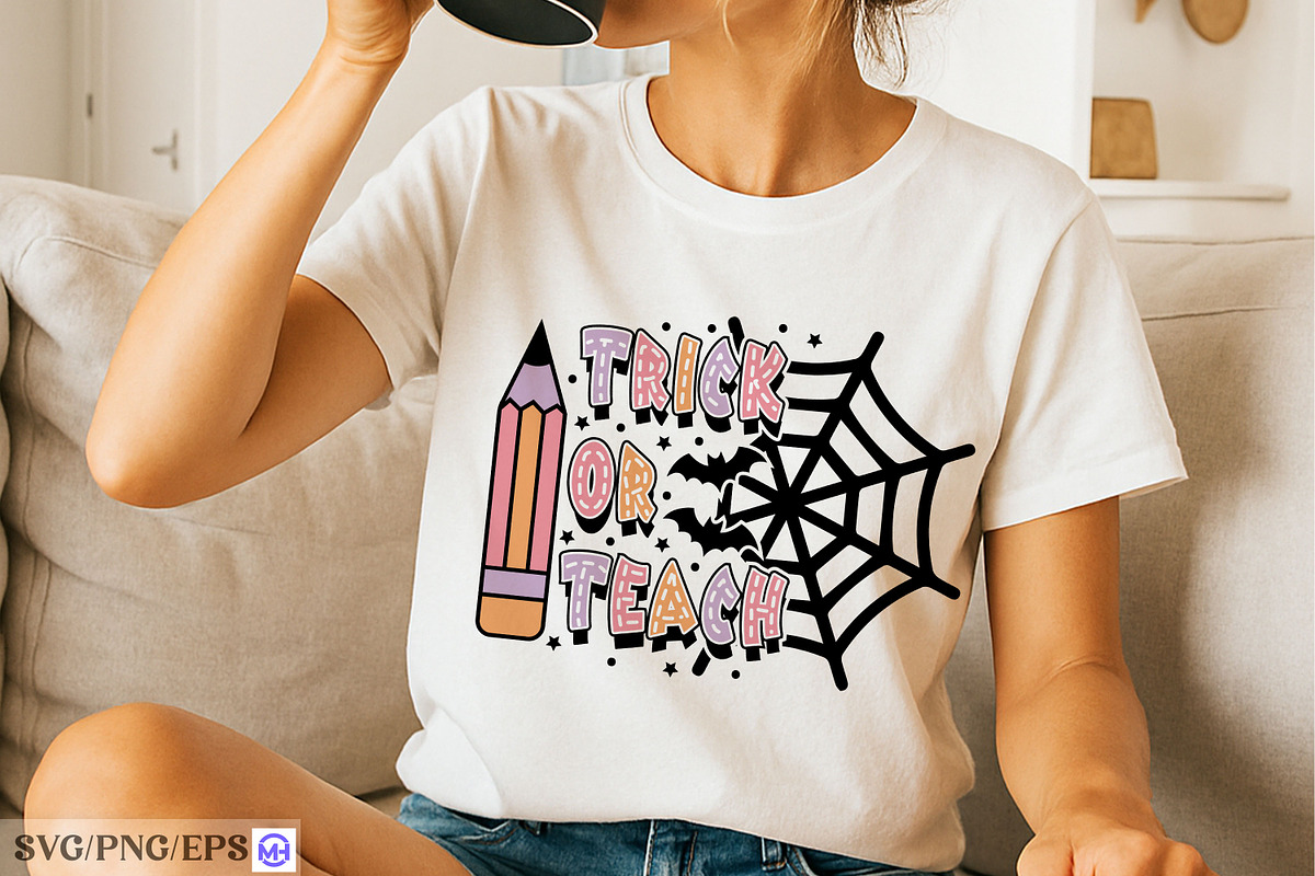 Trick or Teach Halloween SVG, a Seasonal Illustration by mh_arif (Photo 2 of 4)