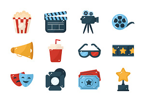 Cinema & Movie Icons Set, a Templates & Theme by studiogstock