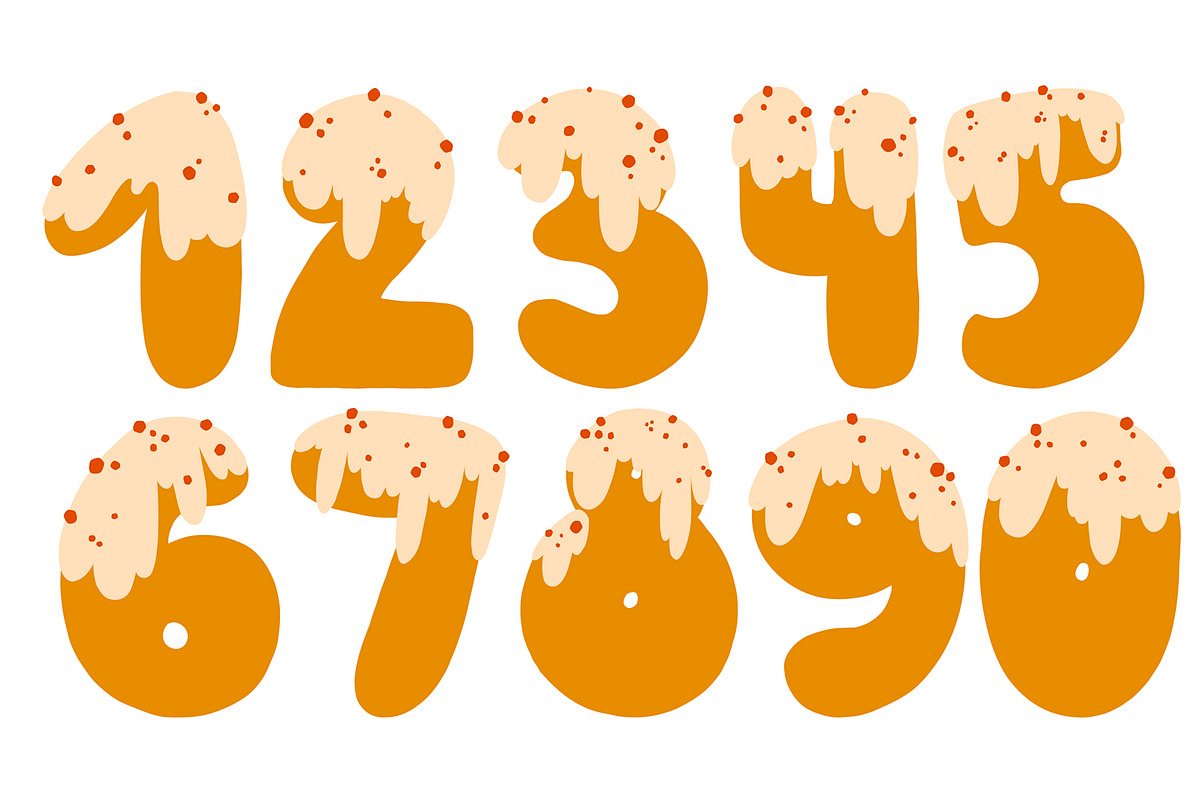 Sweet Drip Numbers Icing Alphabet, an Object Graphic by the_myro