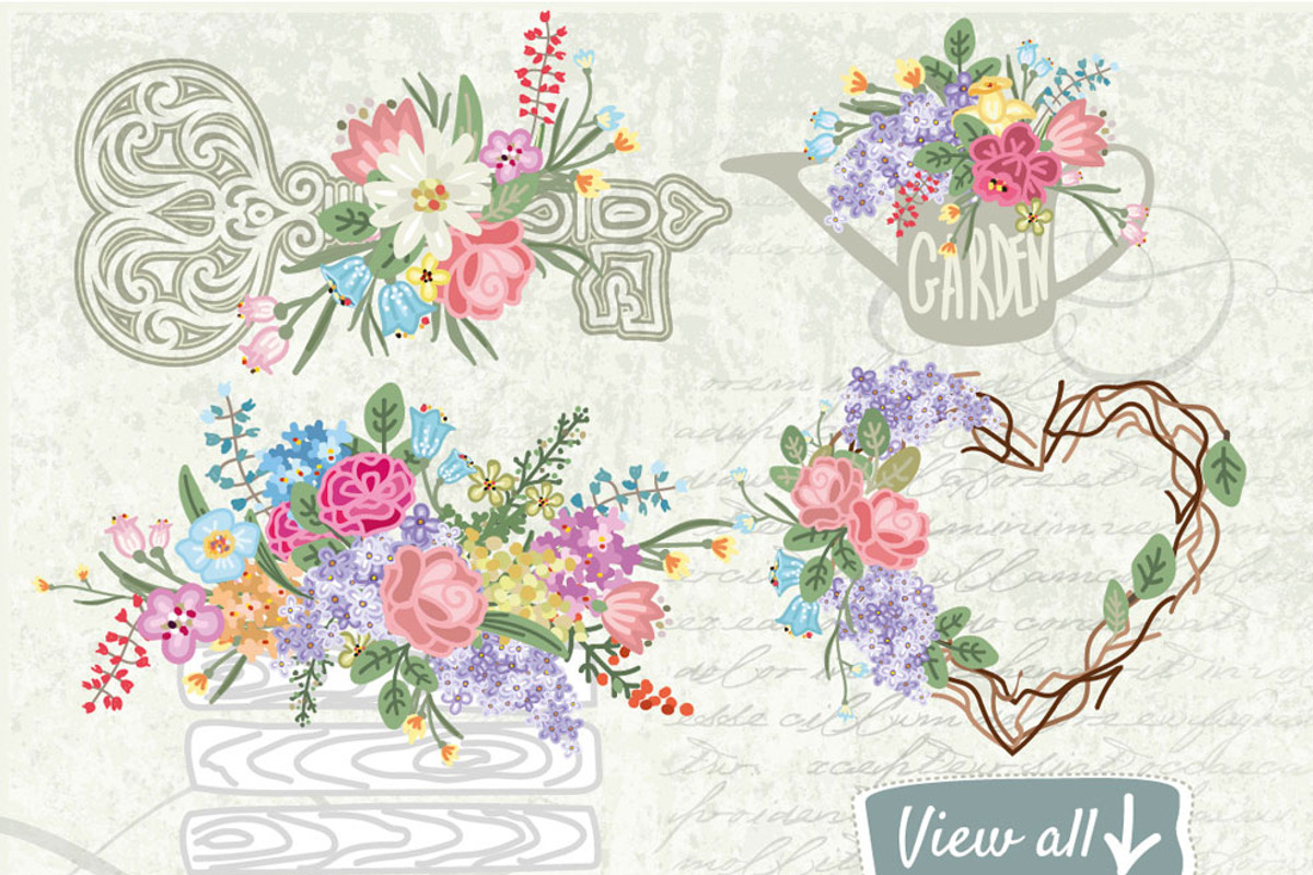 Set of vector bouquets, a Decorative Illustration by ARSCOR (Photo 2 of 4)