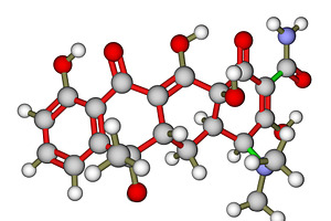 Antibiotic tetracycline molecular st, a Healthcare Illustration by Leonid Andronov