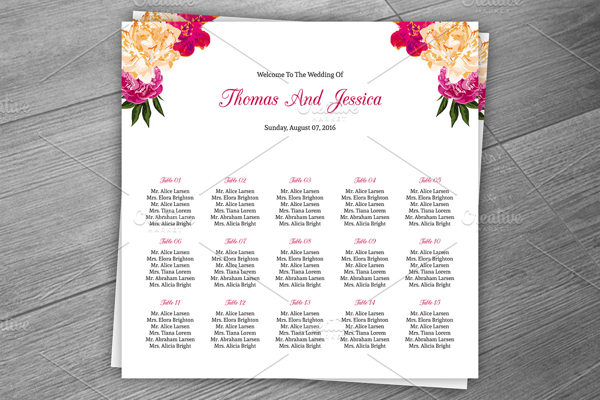 Wedding Seating Chart Template, a Stationery Template by retrographix (Photo 2 of 3)