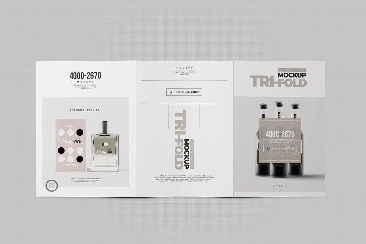 Tri-Fold Brochure Mock-up 5, a Print Template by Nevada63 (Photo 3 of 3)