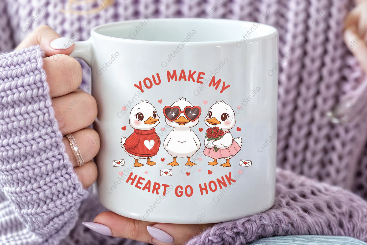 You Make My Heart Valentine Goose, an Illustration by CraftArtStudio (Photo 2 of 4)