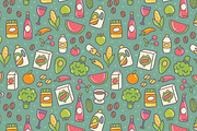 Vector Grocery seamless pattern, a Pattern Graphic by kostolom3ooo (Thumbnail 3 of 3)