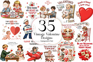 Vintage Valentine PNG Clipart Retro, a Person Illustration by KennedyStudio