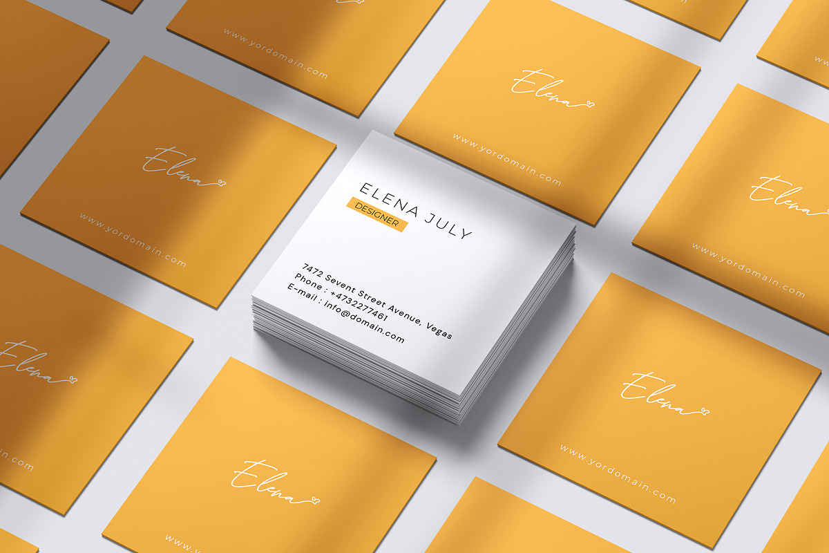 Square Business Card Mockup, an Advertising Mockup by Mockup Supper (Photo 11 of 15)