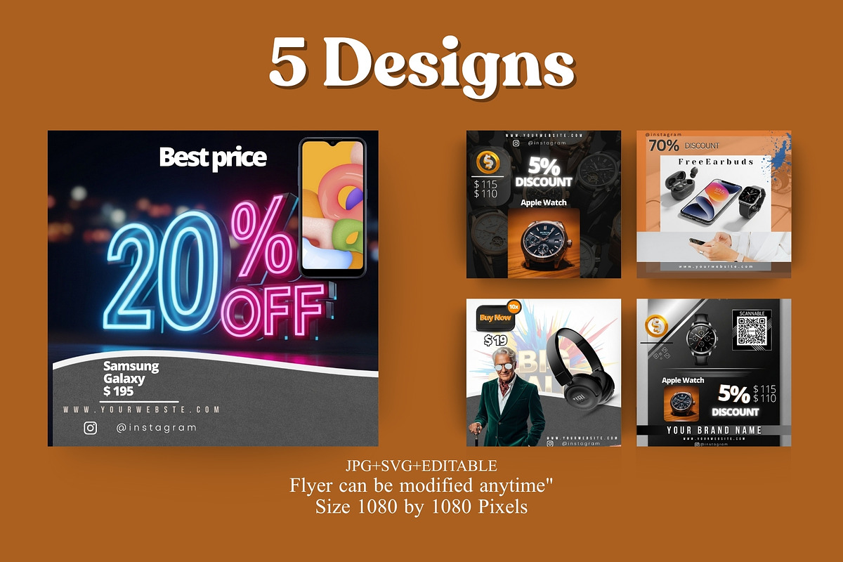 SVG JPG Promo Designs Pack of 5, a Branding & Logo Template by Crox Studio | Digital (Photo 1 of 7)