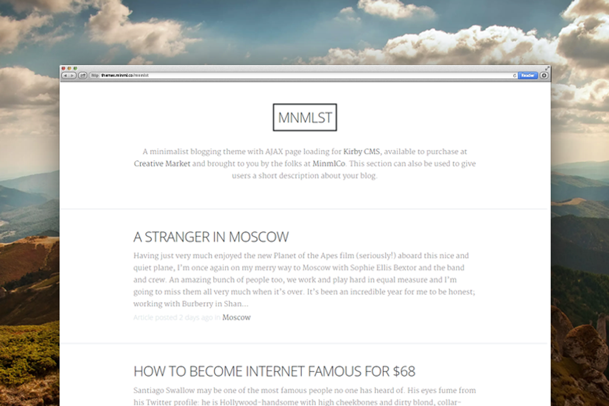 MNMLST Theme, a WordPress Template by Chris M