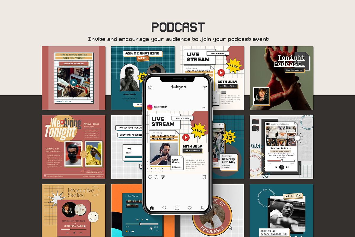 Instagram Engagement Retro CANVA, a Social Media Template by Analogi Studio (Photo 4 of 24)