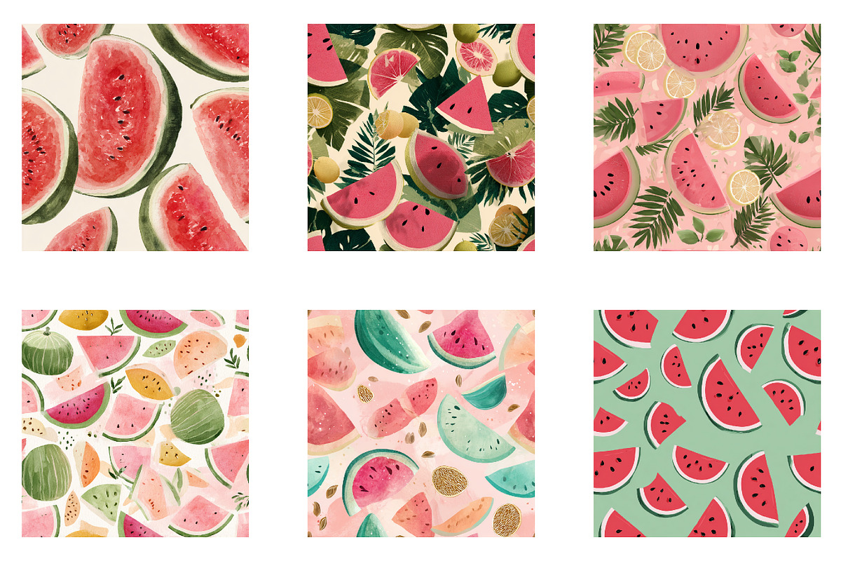 Watermelon Seamless Digital Paper, a Pattern Graphic by CreationArt