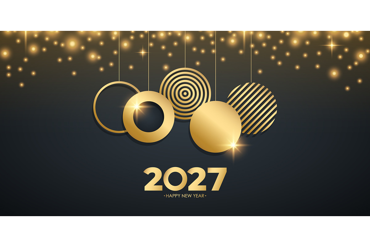 2027 Happy New Year Set, a Background Graphic by Finevector (Photo 4 of 5)