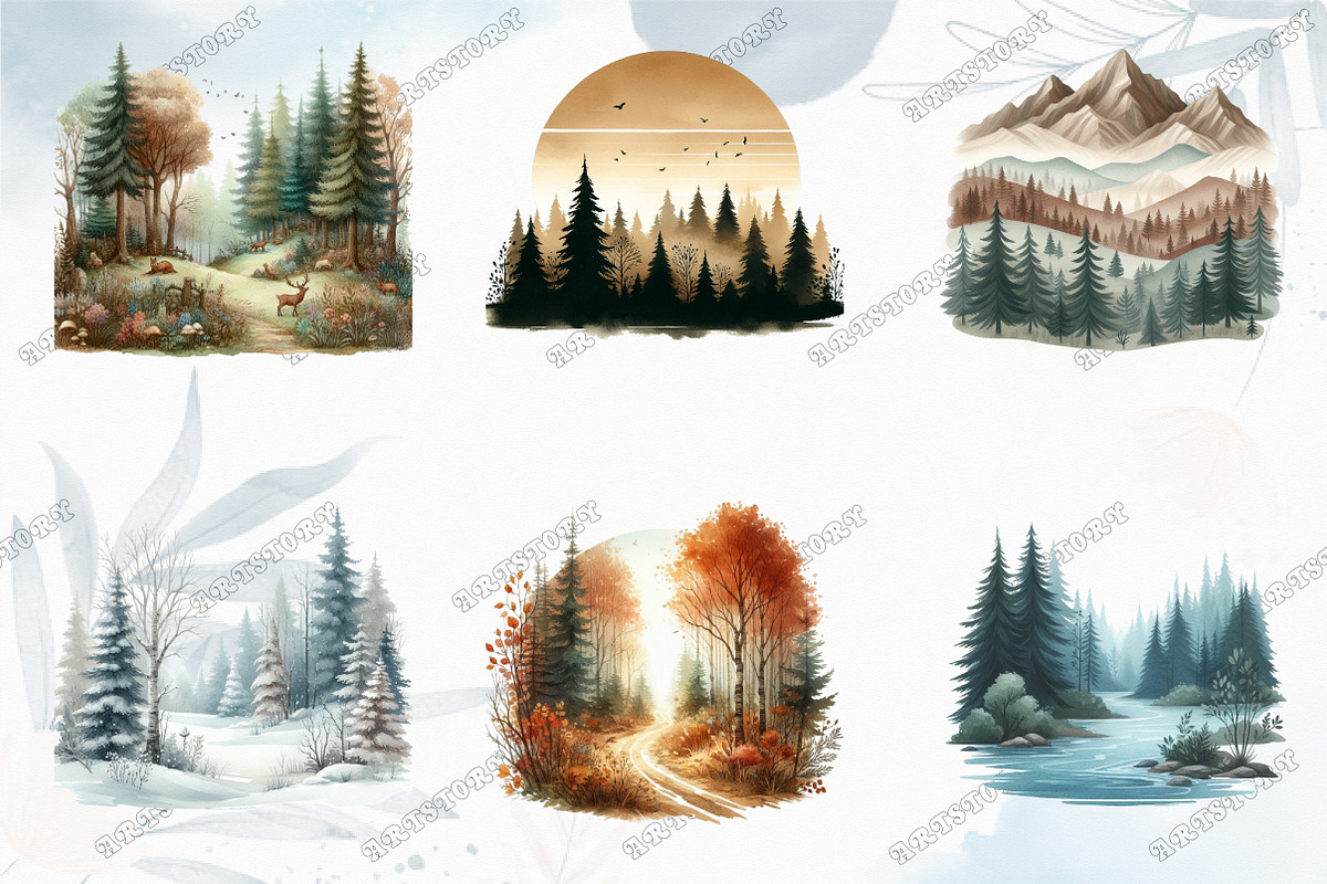 Forest Landscapes PNG Clipart, an Illustration by designcity5 (Photo 3 of 5)