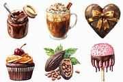 Watercolor Chocolate Heaven Clipart, an Illustration by Craft Nest (Thumbnail 2 of 6)