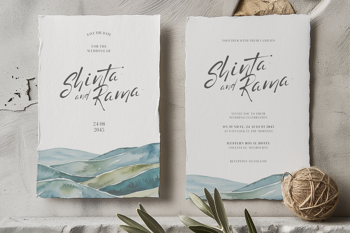 Landscape Wedding Invitation Card, an Invitation Template by kin9candra (Photo 4 of 8)