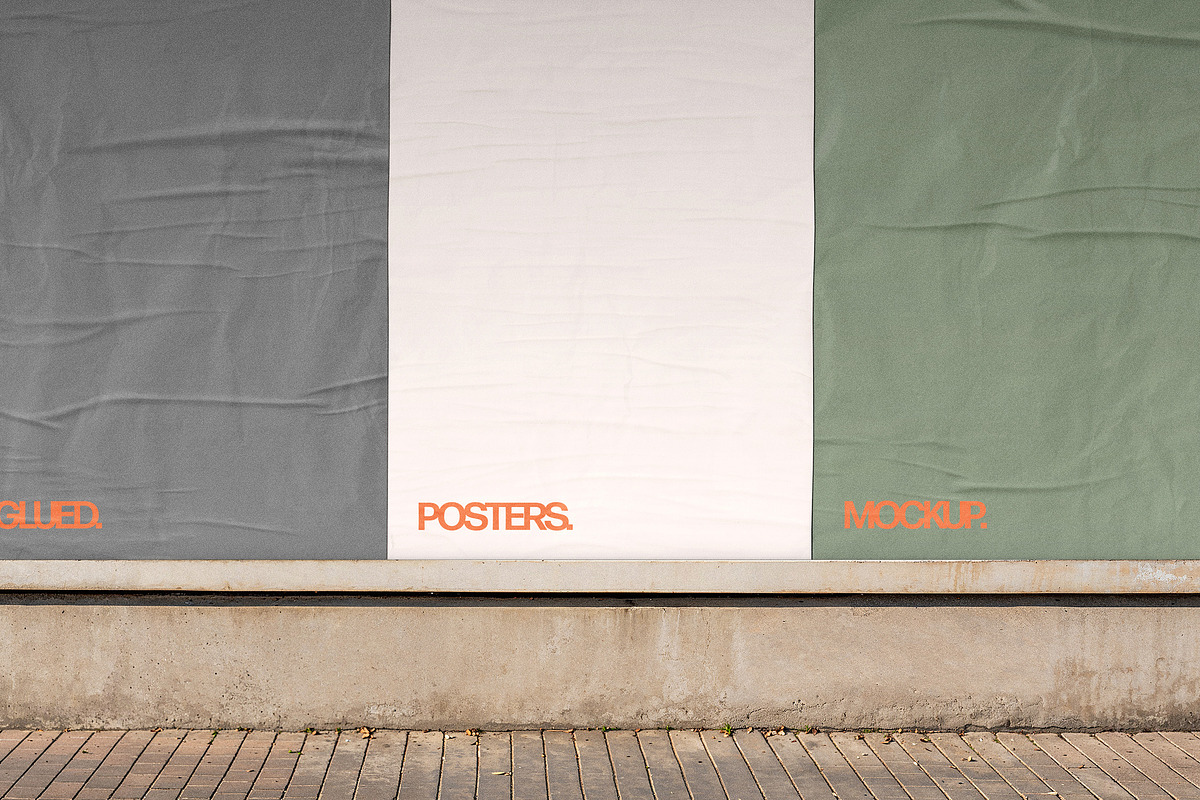 Street Glued Posters Mockup, an Advertising Mockup by Design Squad (Photo 3 of 4)