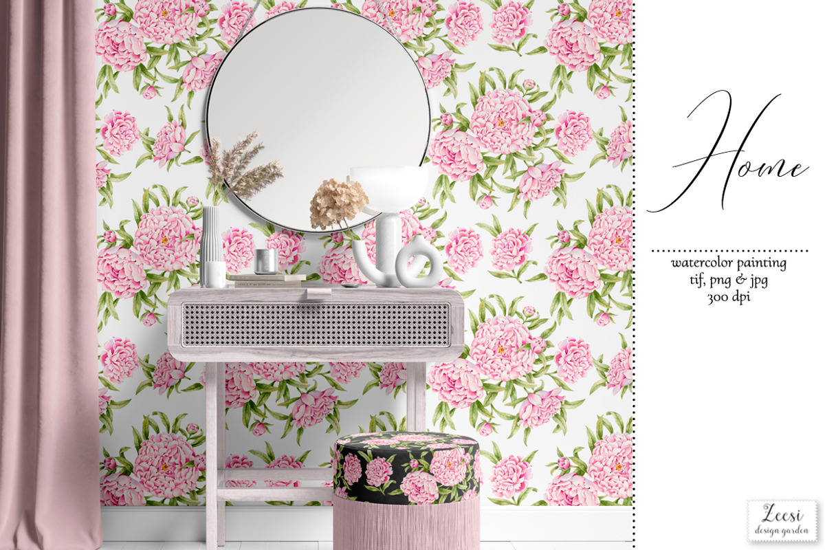 Peony Bloom Pattern & Motifs, a Pattern Graphic by Zeesi Design Garden (Photo 7 of 11)