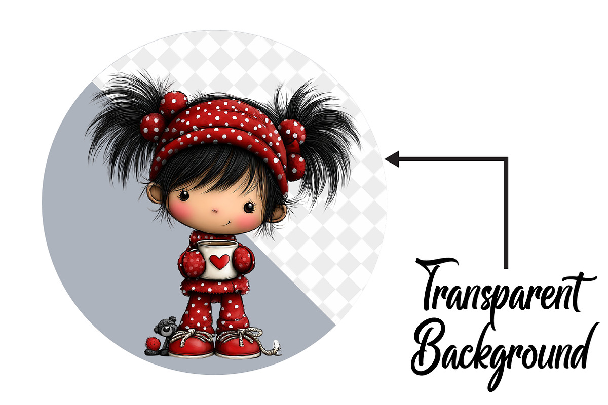 Cute Christmas Baby Girl Clipart, an Illustration by Pixels.Craft (Photo 2 of 6)