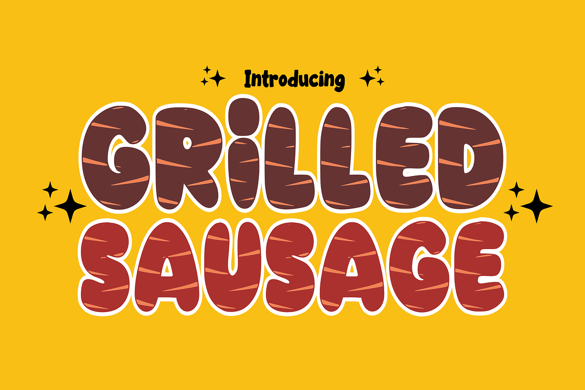 Grilled Sausage - Display Font, a Font by KiddoGlyphs Studio (Photo 1 of 3)