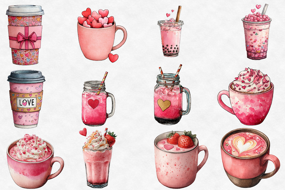 Valentine Coffee PNG Clipart, an Illustration by Designworld (Photo 2 of 5)