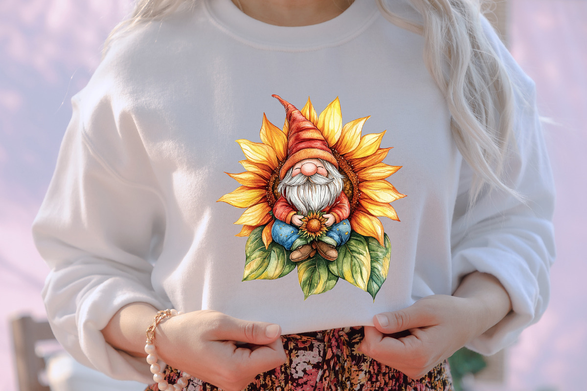 Gnome Sunflower Sublimation PNG, an Illustration by designcity5 (Photo 5 of 5)