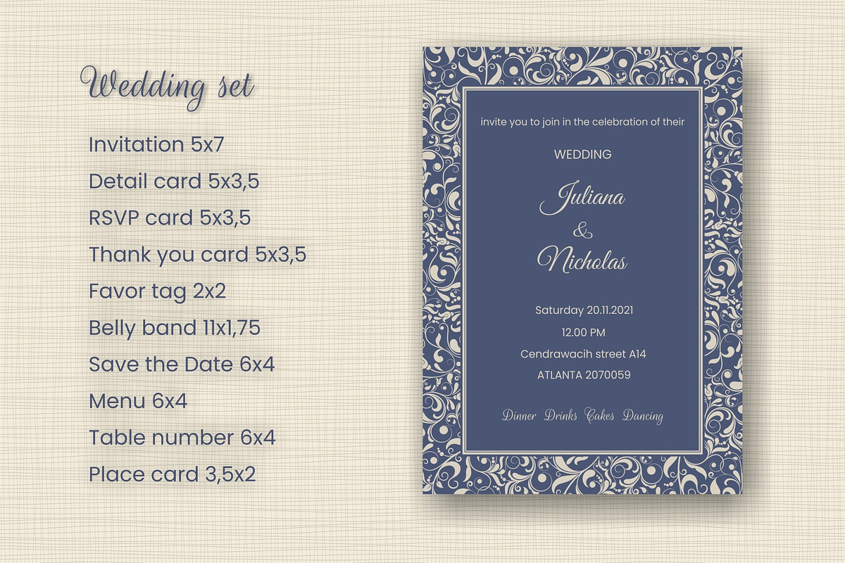 Wedding Invitation set, an Invitation Template by NataLito (Photo 2 of 5)