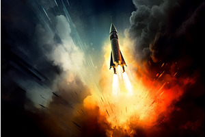 Rocket Launch Fire Takeoff. Generate