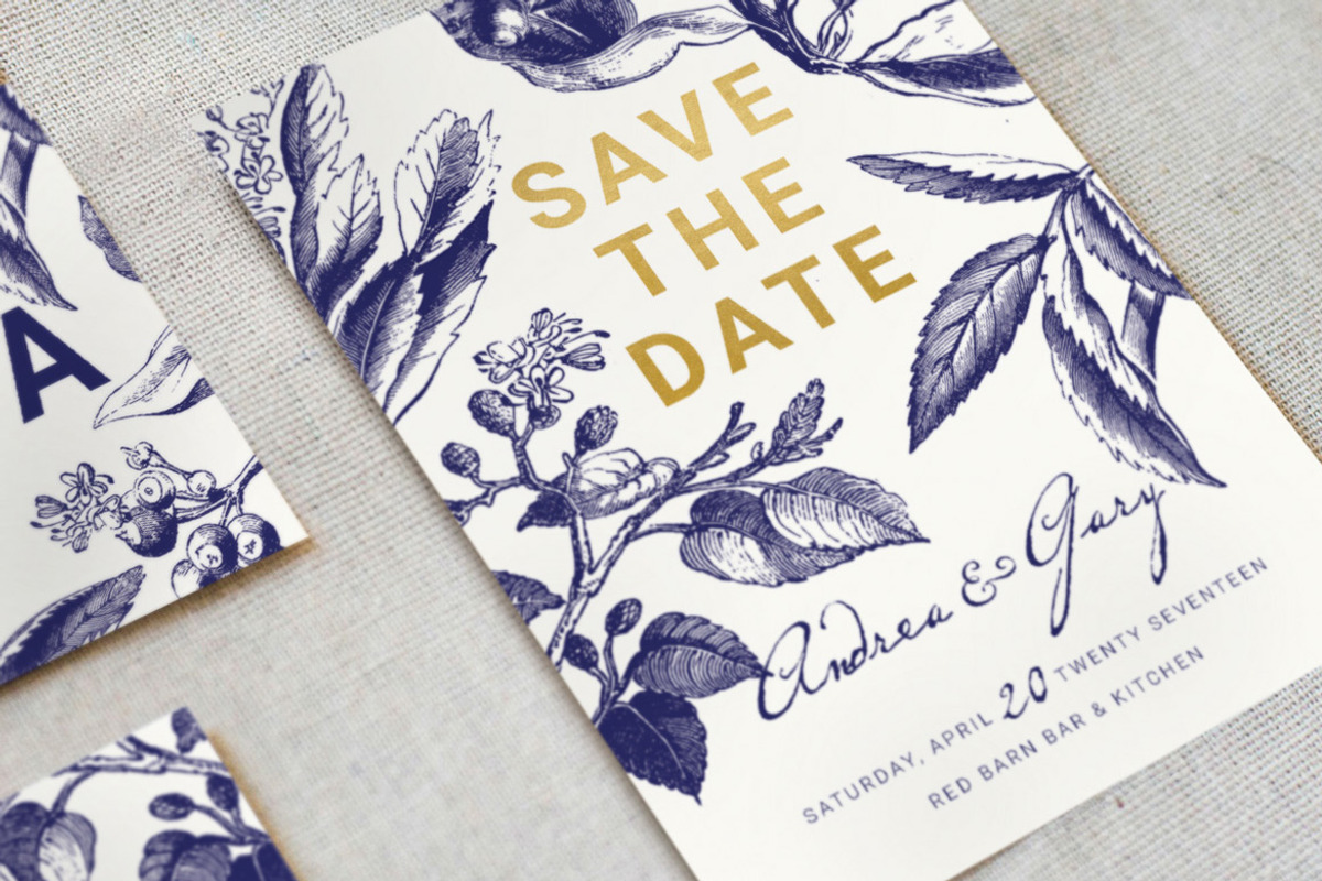 Gold & Navy Wedding Invitation Suite, an Invitation Template by BlueRobinDesignShop (Photo 4 of 7)