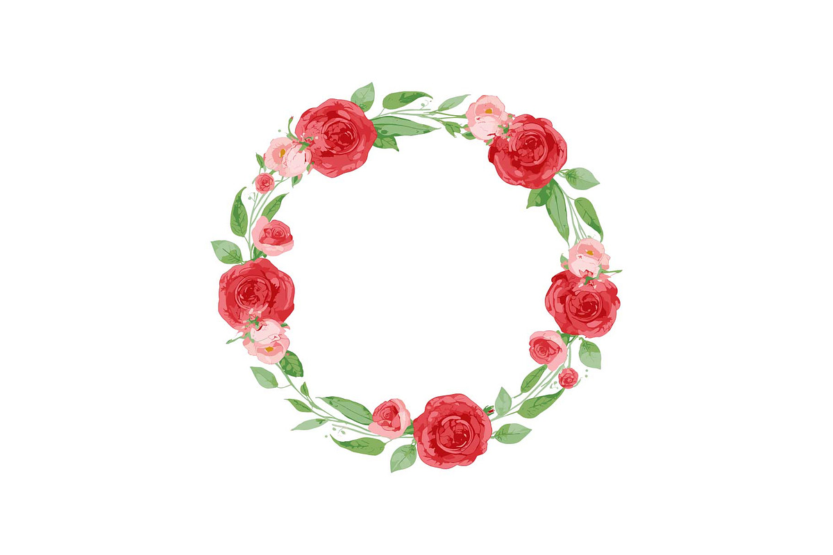 Romantic Rose Wreath Clipart Set, an Object Graphic by Designs_River (Photo 7 of 13)