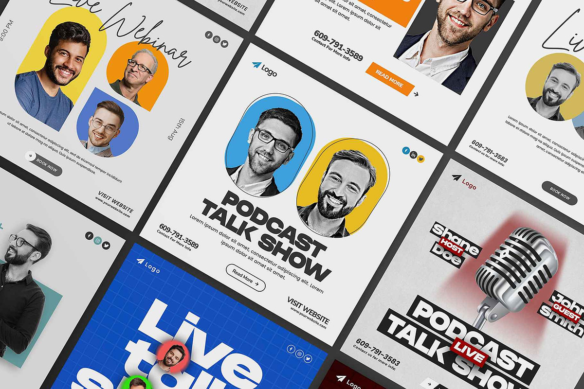 20 Podcast & Conference Post Bundle, a Social Media Template by Saman Osama (Photo 4 of 4)