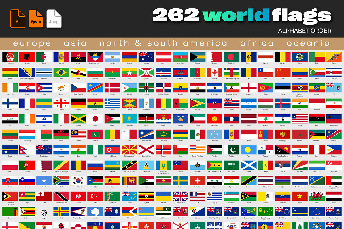 262 World Flags, a Graphic by karnofff