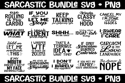 Sarcasm Svg Bundle, an Illustration by Digi_Design_World