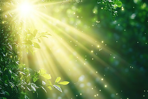 Green tree leaves with sunlights in summer park, a Nature Photo by AlyaAnd