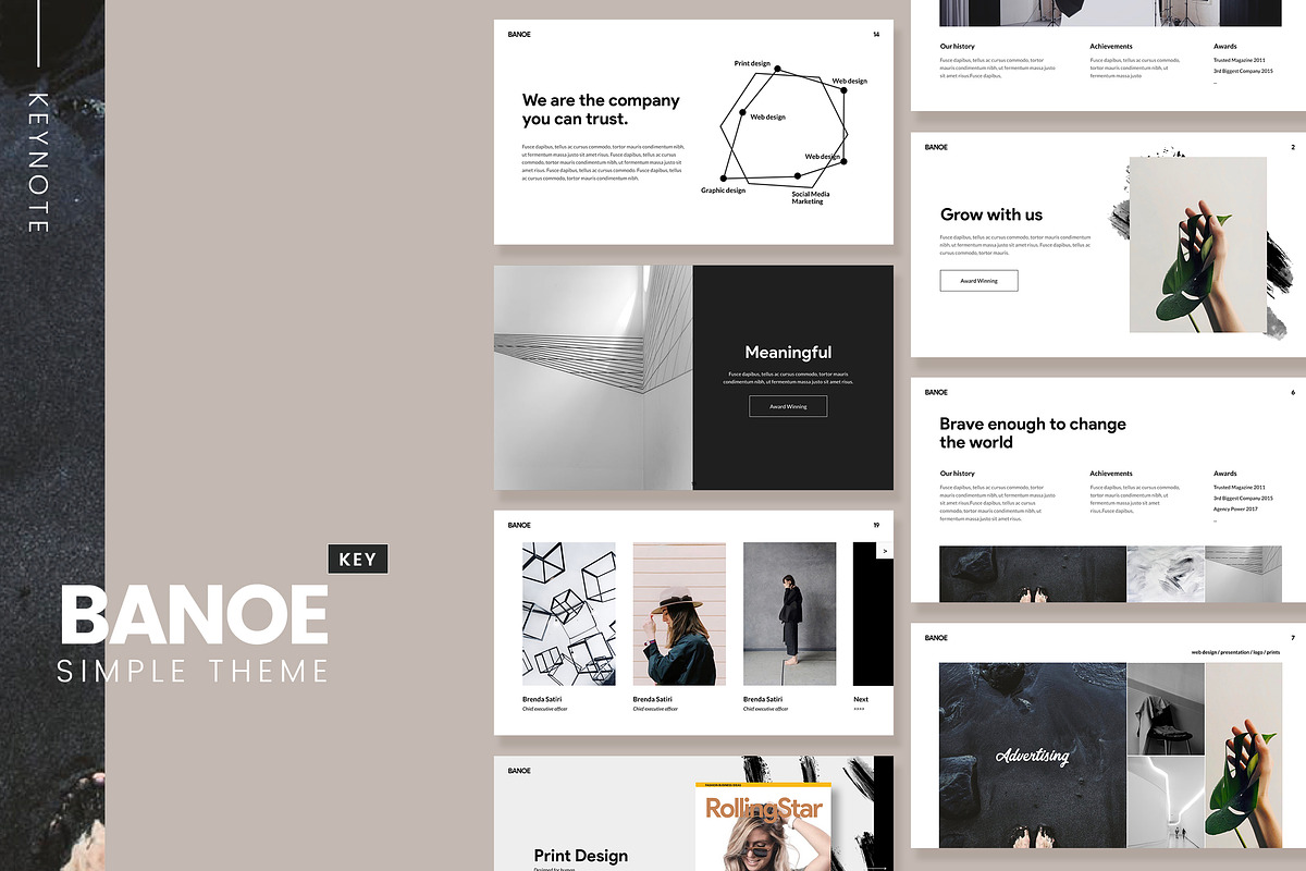 BANOE - Modern Keynote Template, a Presentation Template by Slidehack (Photo 1 of 4)