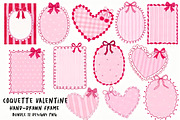 Valentine Bow Heart Frame Bundle Png, a Seasonal Illustration by Design Station (Thumbnail 1 of 3)