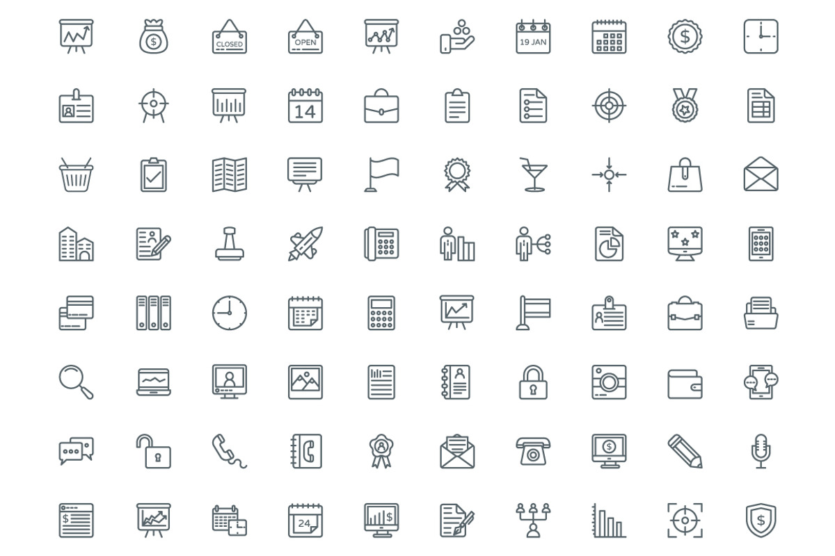 500 Business and Office Line Icons, an Outline Icon by Vectors Market (Photo 6 of 7)