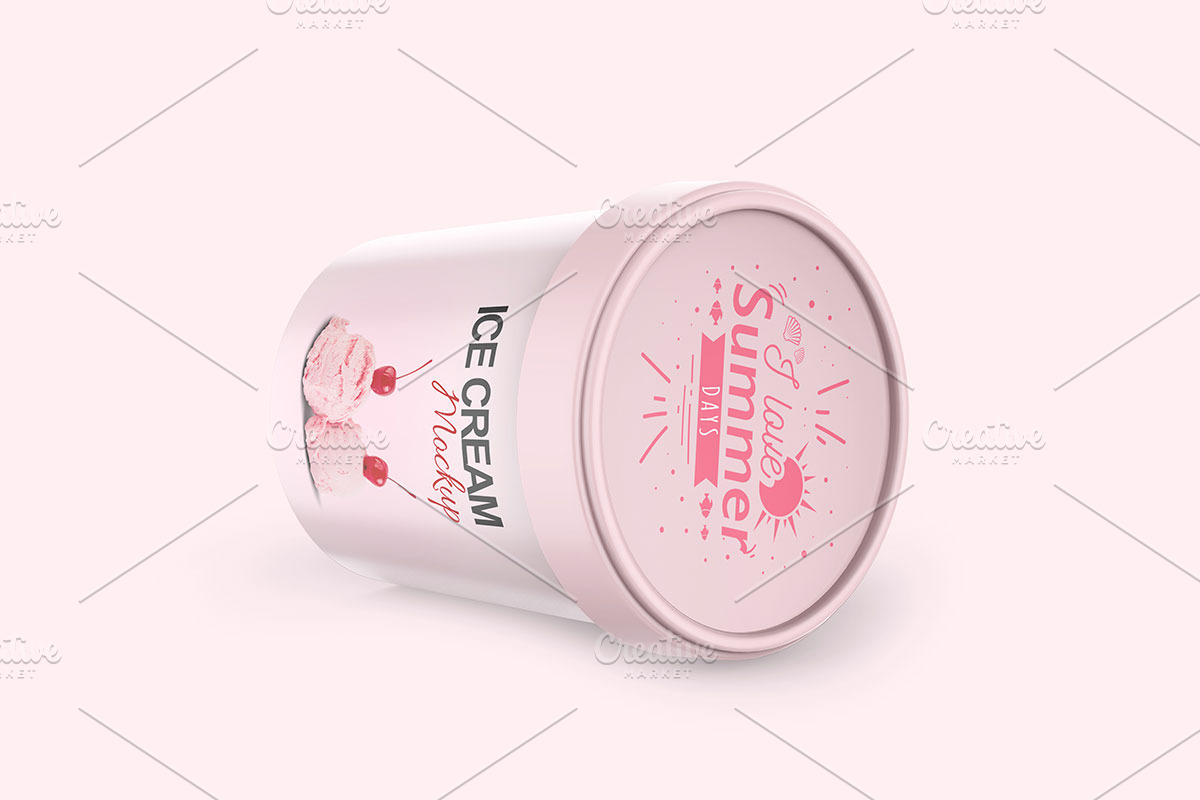 Ice Cream Tub Mockup, a Packaging Mockup by Dev.Rawat21 (Photo 5 of 6)