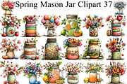 Watercolor Spring Mason Jar Clipart, an Illustration by DreamArtGraphic (Thumbnail 1 of 8)