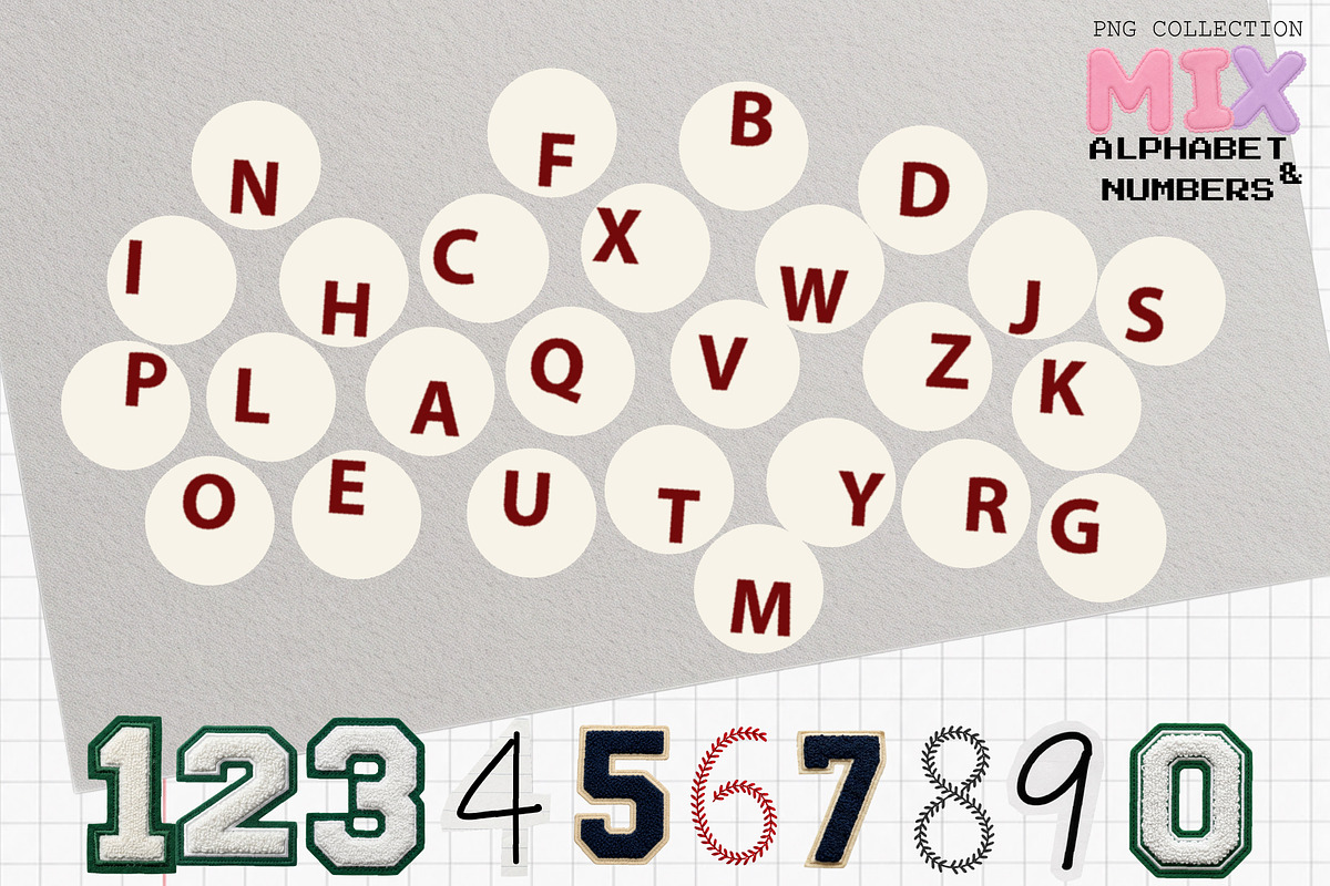 Mixed Alphabet & Numbers Collection, an Object Graphic by DreamoraArt (Photo 9 of 10)