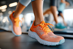 Female legs in running shoes during workout at gym on treadmill in bright light, a Sports & Recreation Photo by AlyaAnd