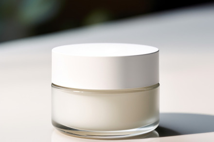 Cosmetic jar glass container with body, face cream., a Beauty & Fashion Photo by Natalia Klenova's Shop