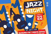 Jazz Night Party Flyer, a Flyer Template by MMPixelCraft (Thumbnail 2 of 4)