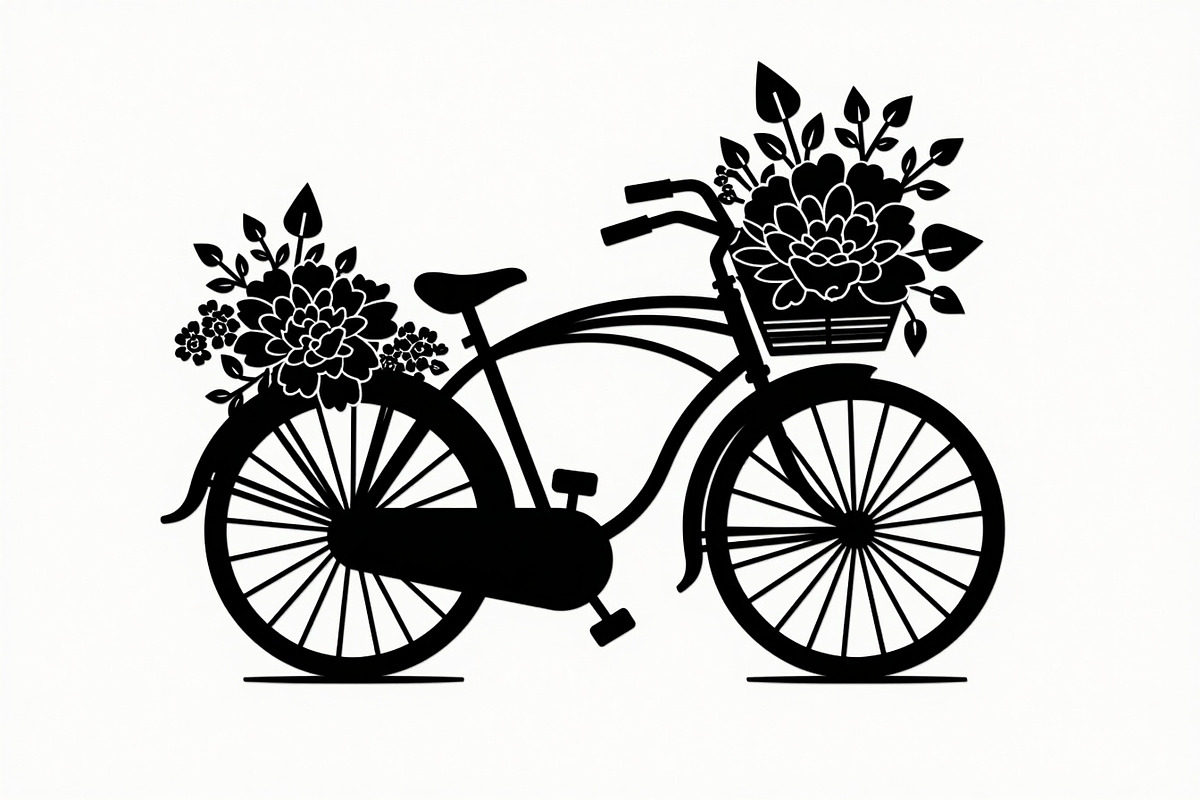 Charming Bicycle with Flowers, an Illustration by Amazin_art (Photo 13 of 21)