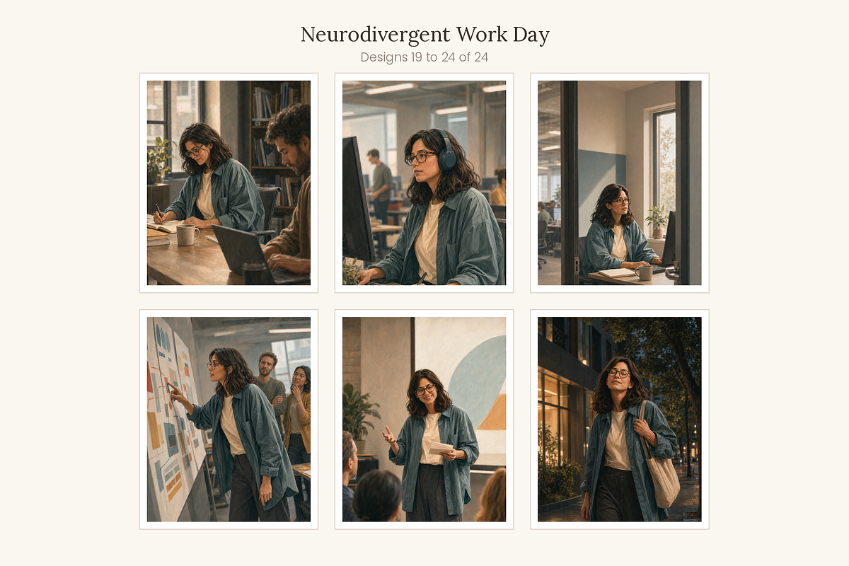 Neurodivergent at Work, Set of 24, a Person Illustration by LanternkinStudio (Photo 9 of 13)