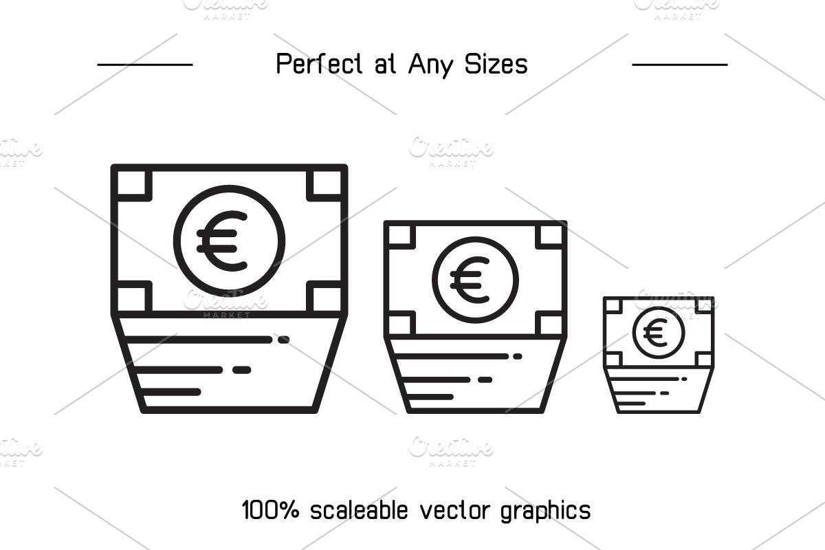Euro Money Icons Set, an Outline Icon by Designfour (Photo 7 of 7)