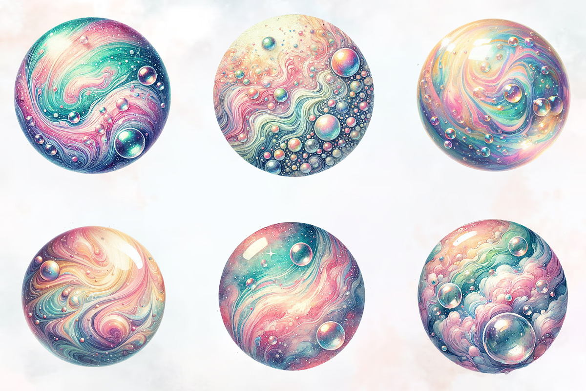 Pastel Soap Bubbles Clipart, an Illustration by RobertsArt (Photo 7 of 7)