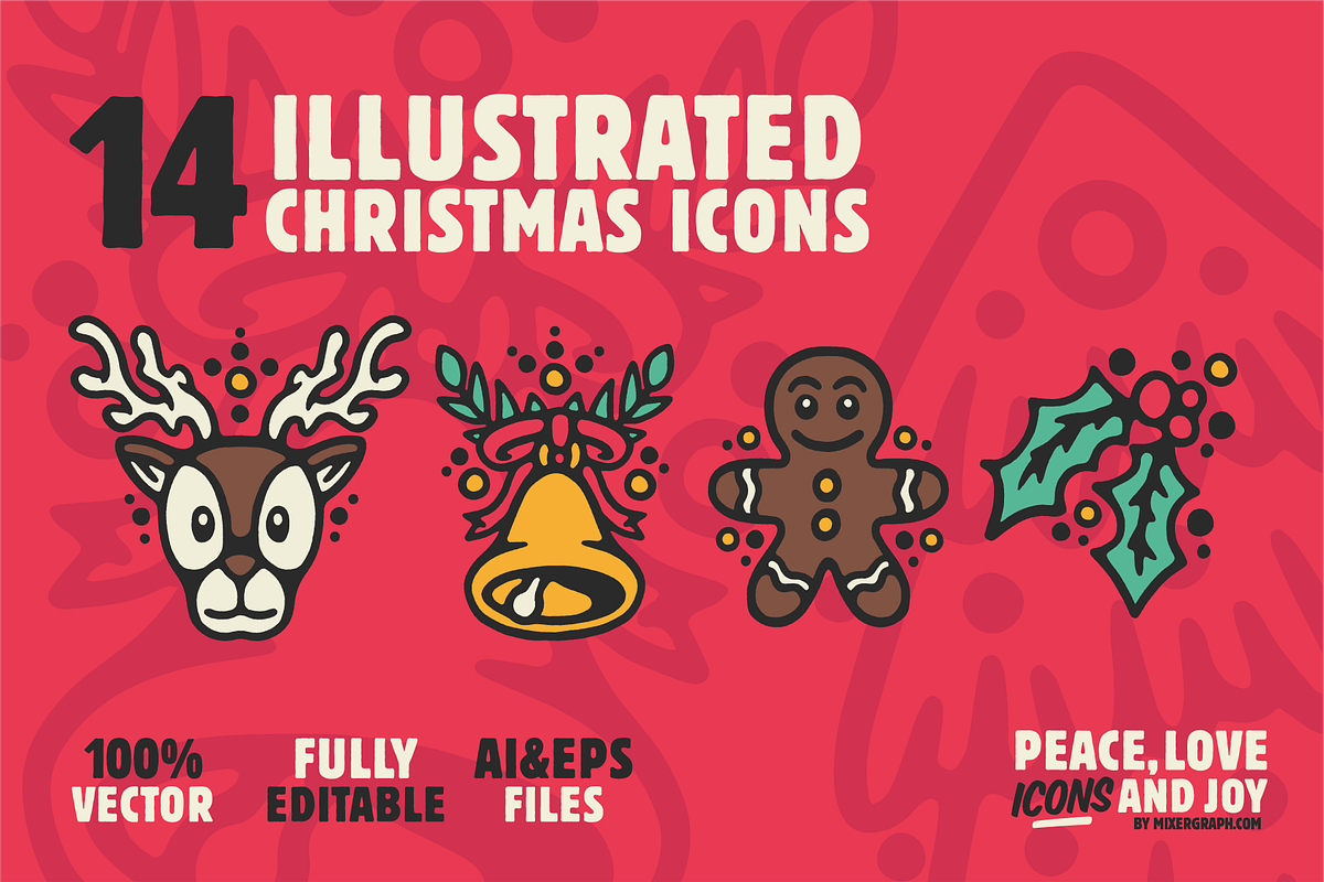 Peace, Love, Icons & Joy, an Outline Icon by Mixergraph (Photo 2 of 7)