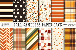 Fall Seamless Digital Paper Pack, a Pattern Graphic by OK Design