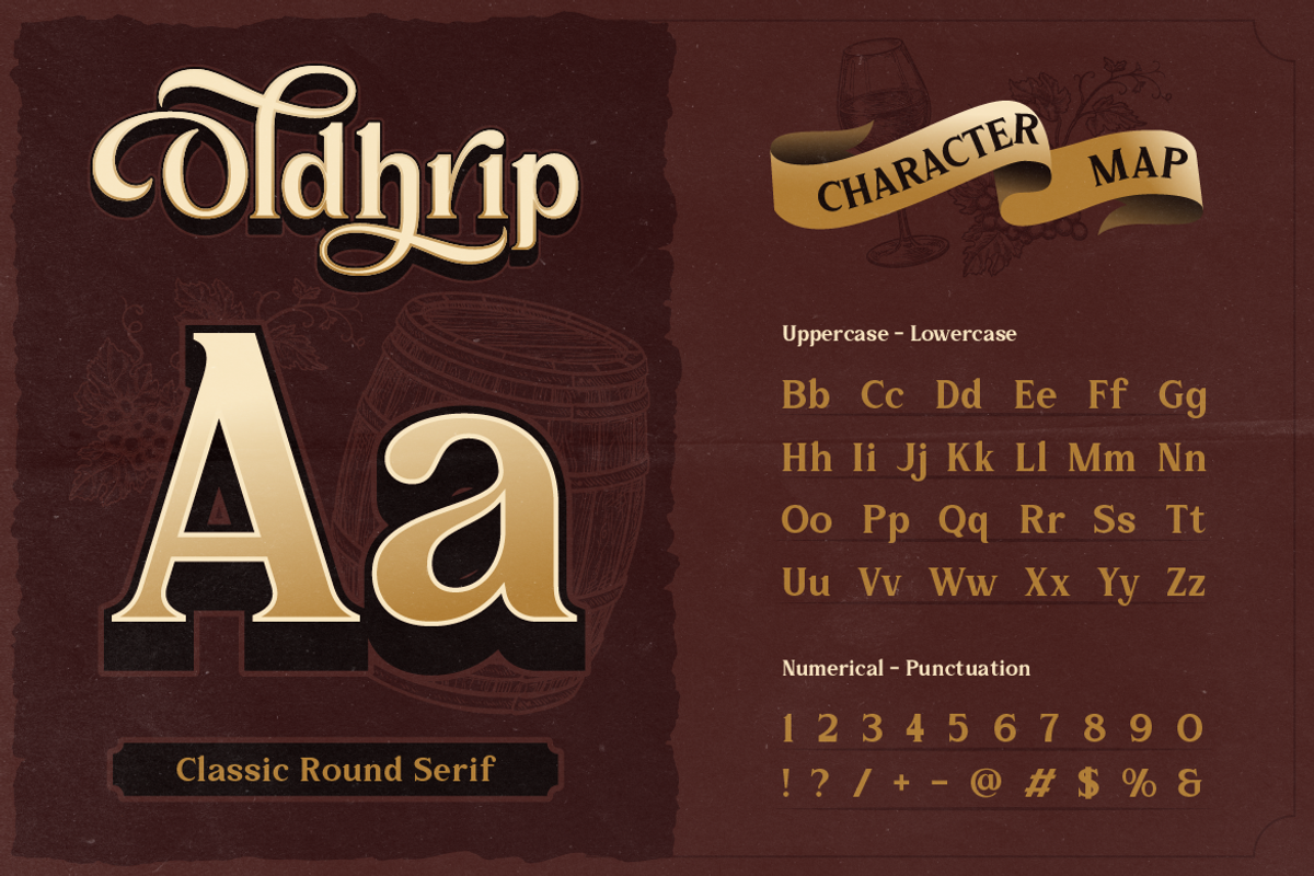 Oldhrip - Classic Serif, a Serif Font by Burntilldead (Photo 2 of 12)